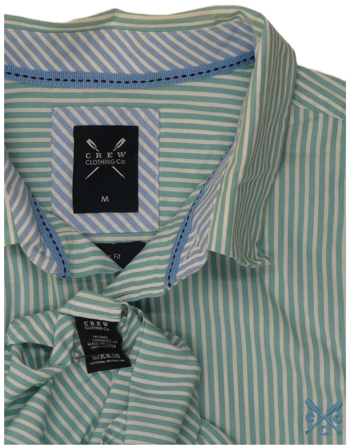 Crew Clothing Mens Classic Fit Shirt Medium Green Striped Cotton