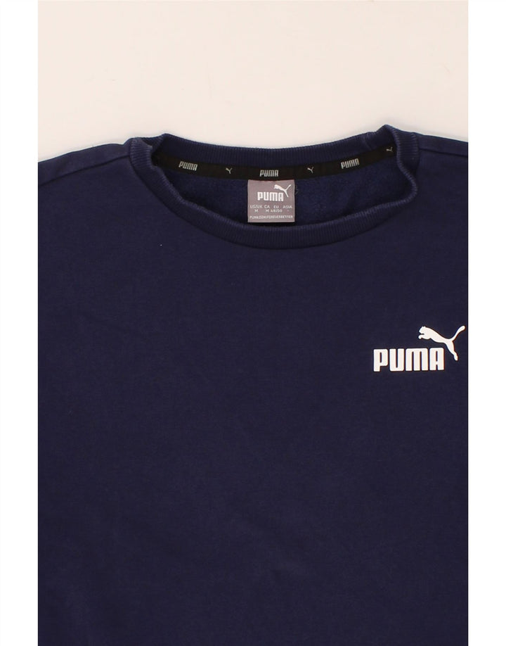 PUMA Mens Sweatshirt Jumper Medium Navy Blue Cotton Vintage Puma and Second-Hand Puma from Messina Hembry 