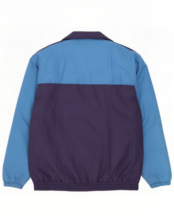Vintage Mens Bomber Jacket UK 40 Large Navy Blue Colourblock Polyester