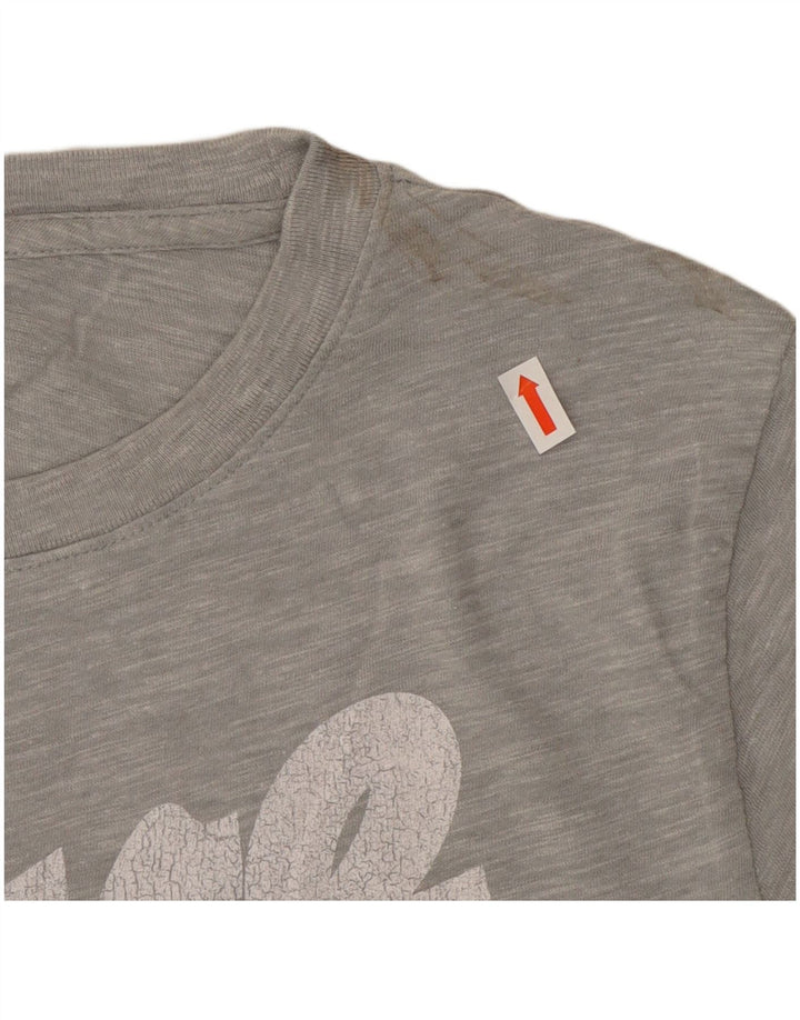 J. CREW Womens Graphic T-Shirt Top UK 16 Large Grey Cotton