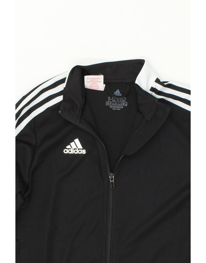 ADIDAS Boys Aeroready Tracksuit Top Jacket 11-12 Years Black Polyester Vintage Adidas and Second-Hand Adidas from Messina Hembry 