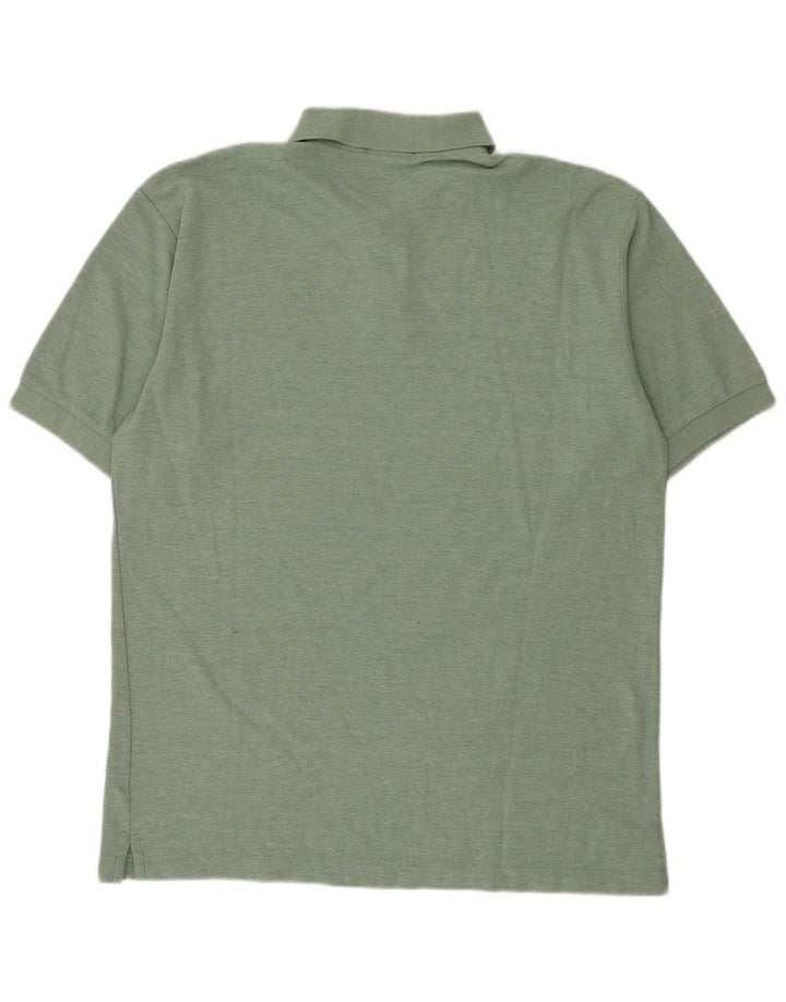 Fila Mens Polo Shirt IT 52 Large Green Flecked Cotton