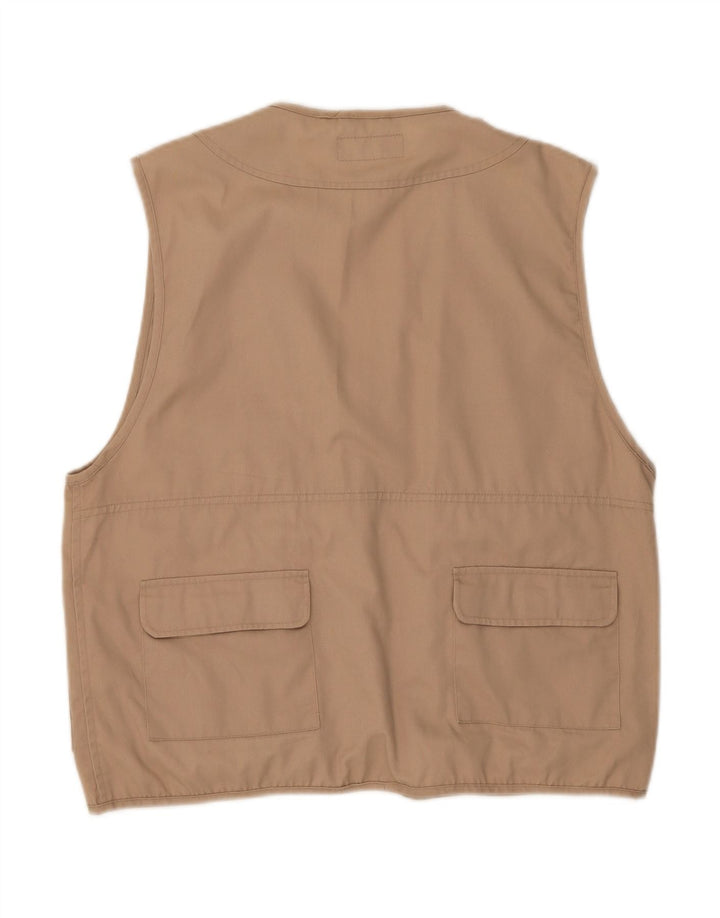 VINTAGE Mens Utility Gilet UK 38 Medium Beige