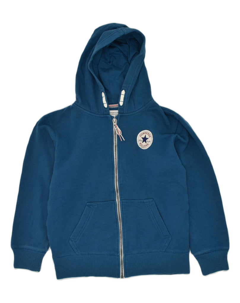 CONVERSE Boys Zip Hoodie Sweater 10-11 Years Medium Blue Cotton | Vintage Converse | Thrift | Second-Hand Converse | Used Clothing | Messina Hembry 