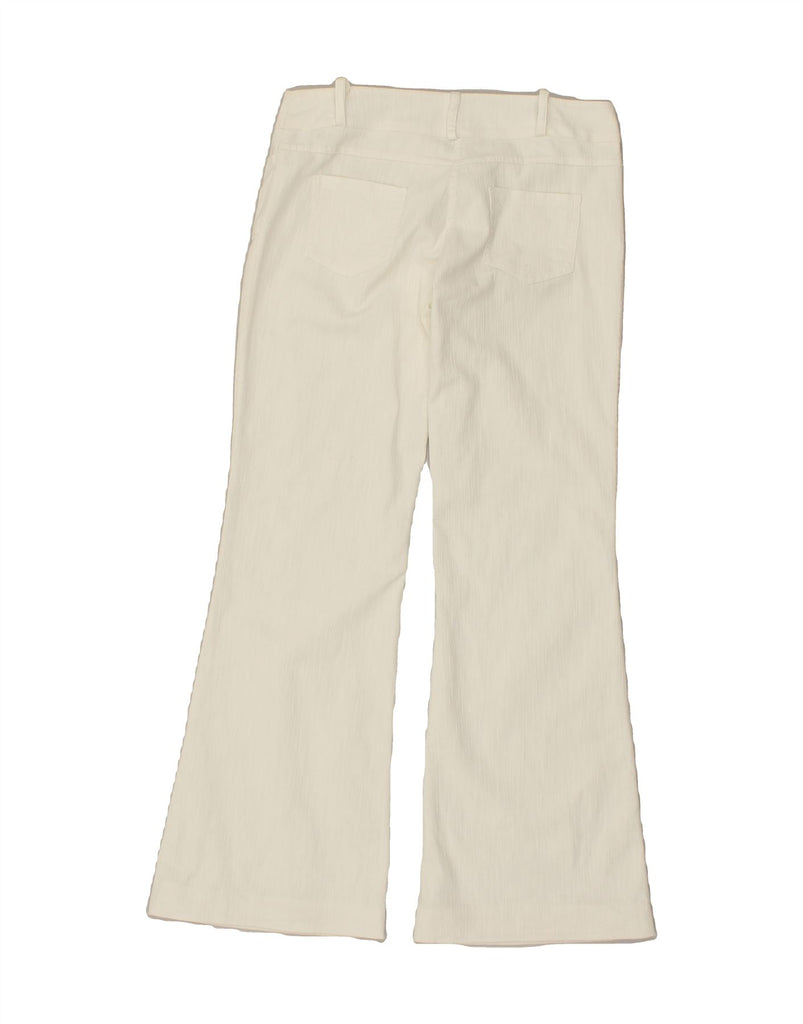 VINTAGE Womens Flare Casual Trousers Medium W32 L30  White Cotton | Vintage Vintage | Thrift | Second-Hand Vintage | Used Clothing | Messina Hembry 