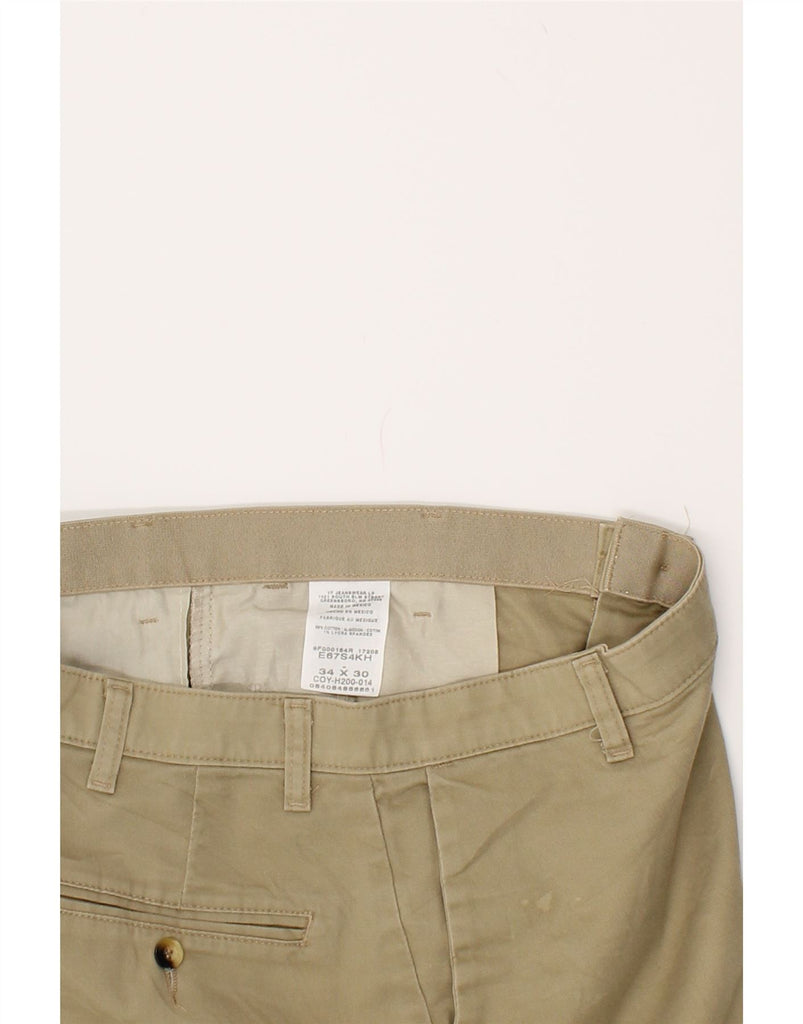 WRANGLER Mens Straight Chino Trousers W34 L30  Beige Cotton | Vintage Wrangler | Thrift | Second-Hand Wrangler | Used Clothing | Messina Hembry 