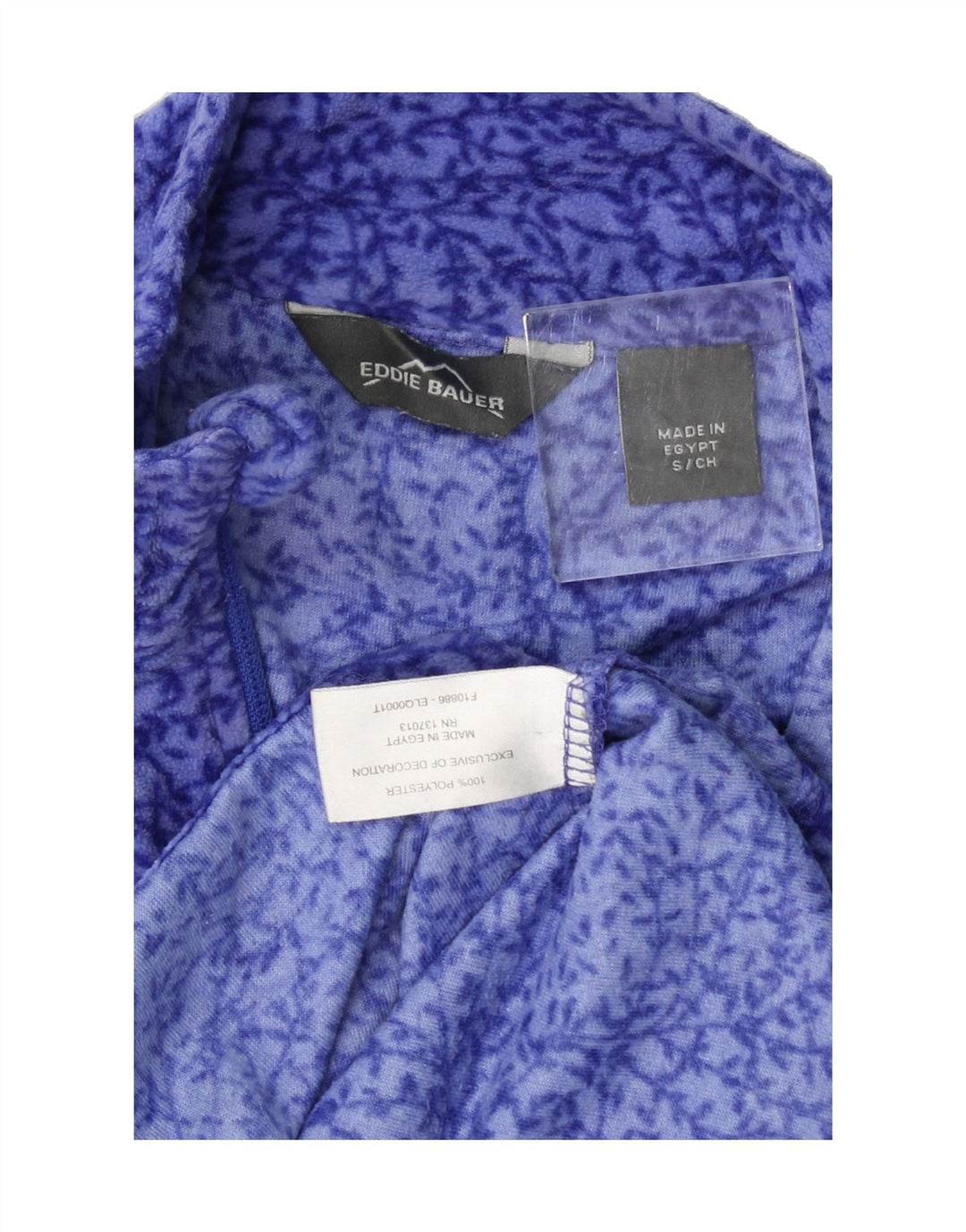 EDDIE BAUER Womens Abstract Pattern Fleece Jumper UK 10 Small Blue Vintage Eddie Bauer and Second-Hand Eddie Bauer from Messina Hembry 