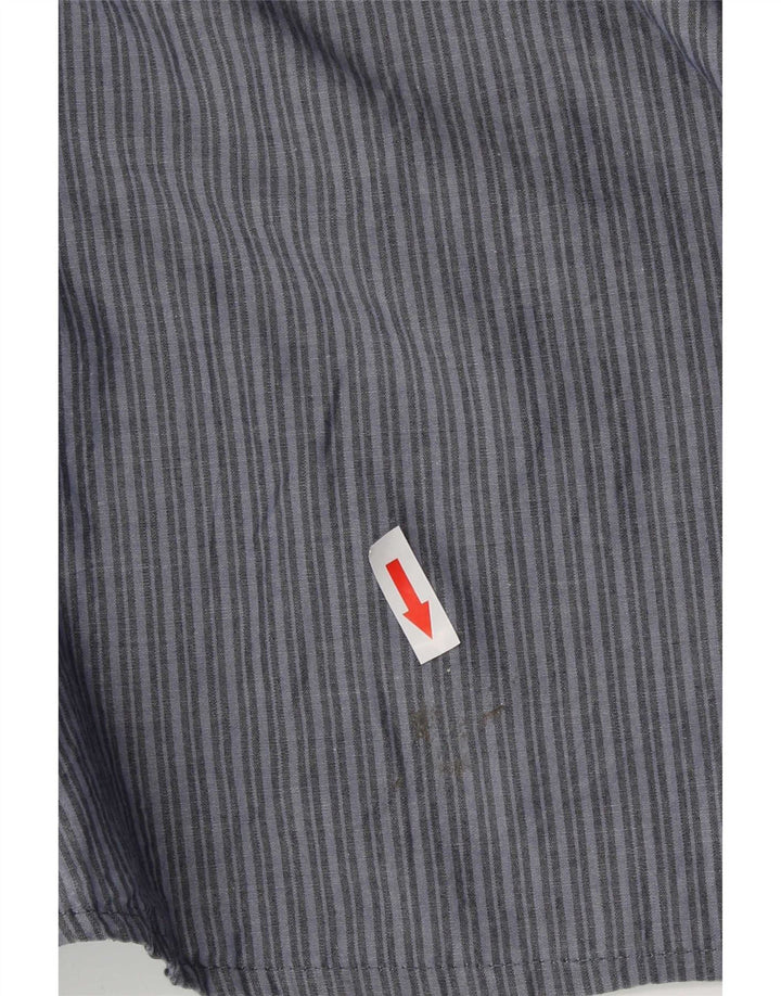 Wrangler Mens Shirt XL Blue Striped Cotton