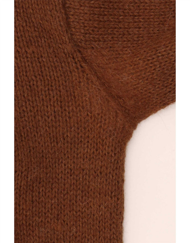 Vintage Womens Roll Neck Jumper Sweater UK 12 Medium Brown