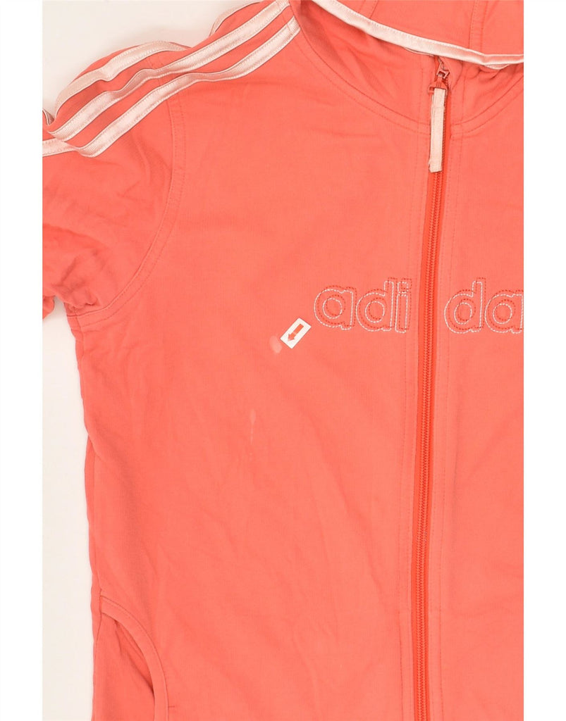 ADIDAS Girls Graphic Zip Hoodie Sweater 15-16 Years 2XL Pink Cotton Vintage Adidas and Second-Hand Adidas from Messina Hembry 