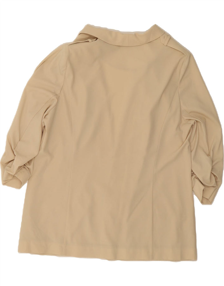 MARKS & SPENCER Womens 3/4 Sleeve Blazer Jacket UK 18 XL Beige Vintage Marks & Spencer and Second-Hand Marks & Spencer from Messina Hembry 