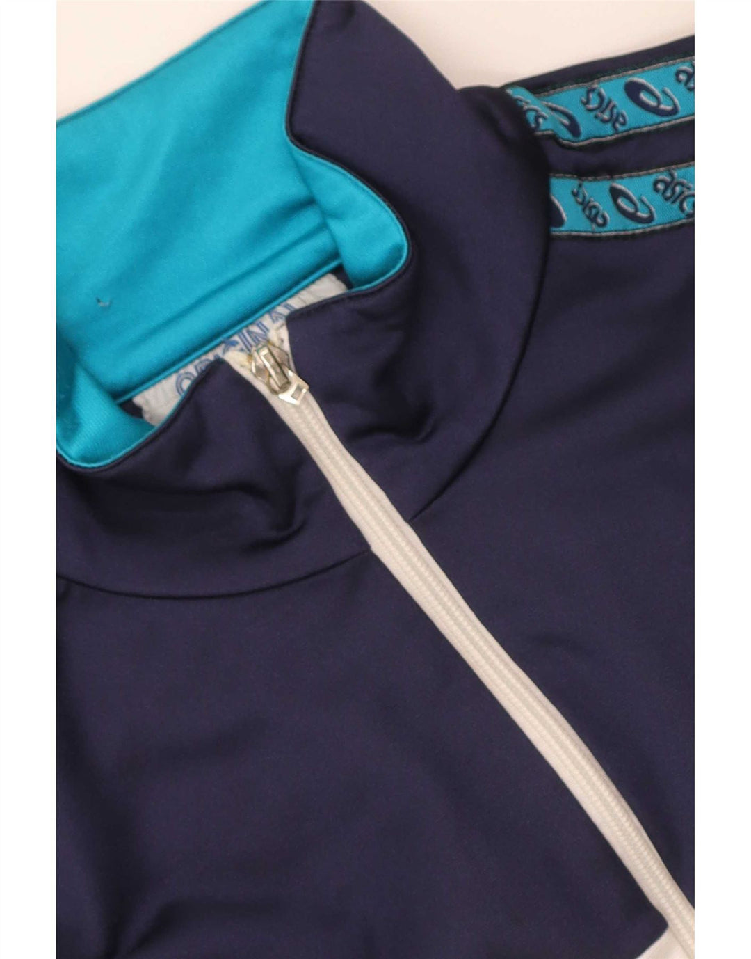 Asics Mens Graphic Tracksuit Top Jacket IT 54 XL Navy Blue Colourblock