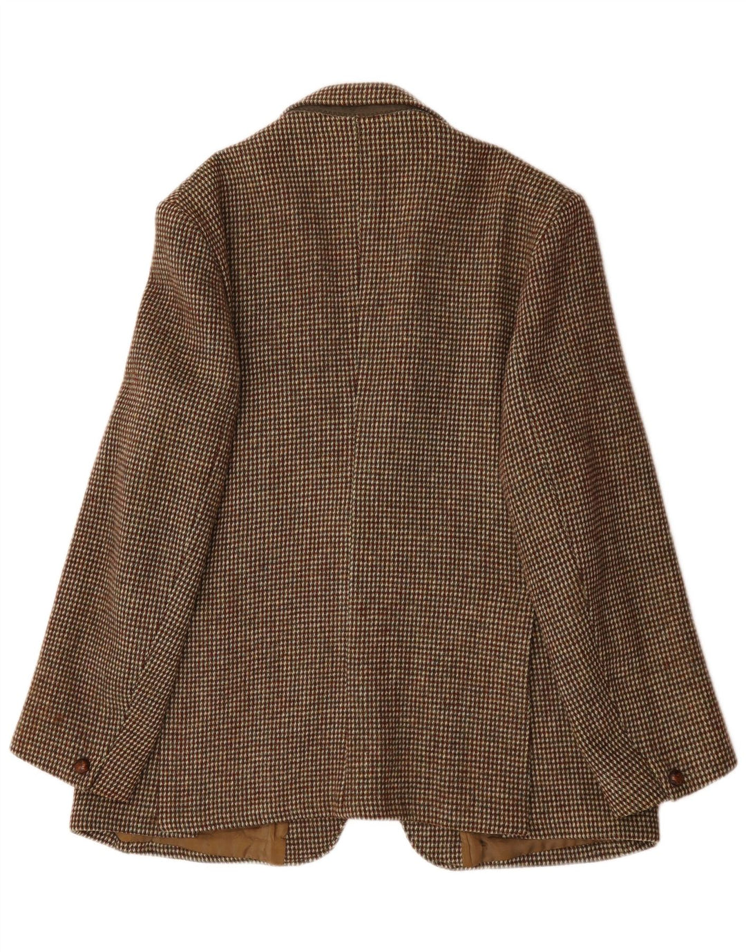 Harris Tweed Mens 2 Button Blazer Jacket UK 38 Medium Brown Check Wool