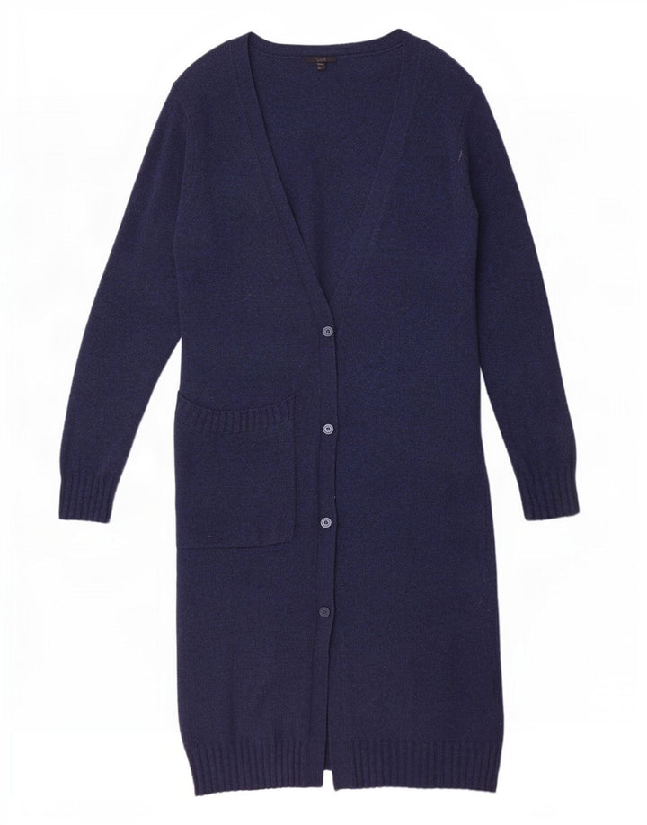 Cos Womens Longline Oversized Cardigan Sweater UK 10 Small Navy Blue Wool
