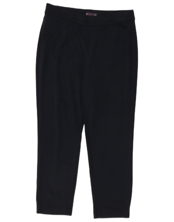Marks & Spencer Womens Cropped Trousers UK 16 Large W32 L26 Navy Blue