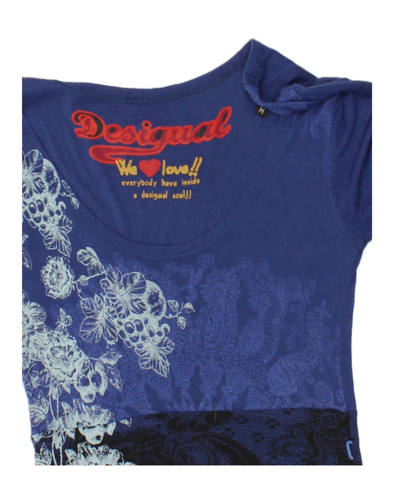 DESIGUAL Womens Slim A-Line Dress UK 12 Medium Blue Paisley Viscose | Vintage Desigual | Thrift | Second-Hand Desigual | Used Clothing | Messina Hembry 