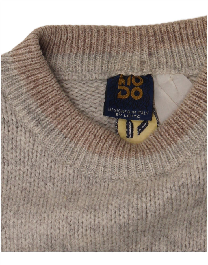Lotto Mens Crew Neck Jumper Sweater Large Grey Argyle/Diamond