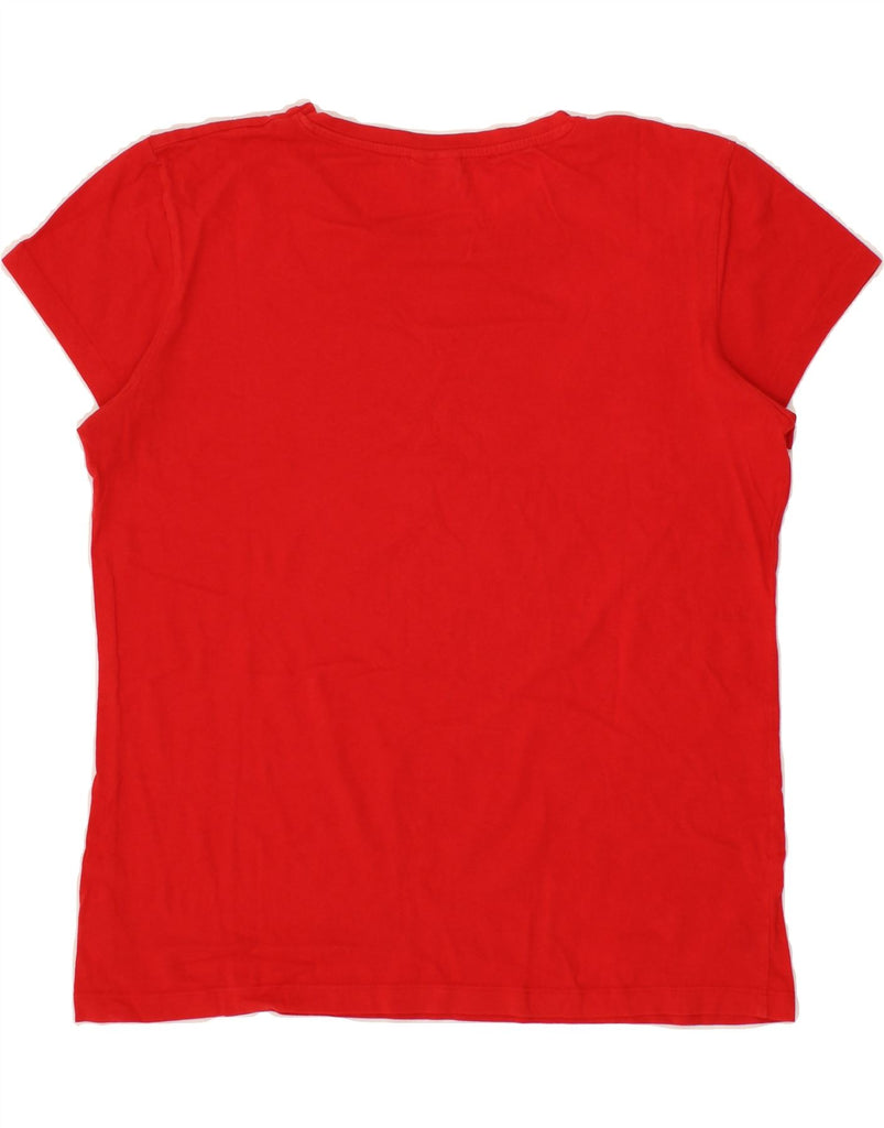 LOTTO Womens T-Shirt Top UK 16 Large Red Cotton Vintage Lotto and Second-Hand Lotto from Messina Hembry 