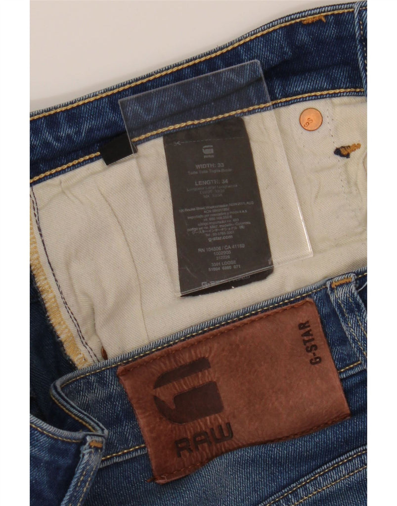 G-STAR Mens 3301 Straight Jeans W33 L34 Blue Cotton Vintage G-Star and Second-Hand G-Star from Messina Hembry 
