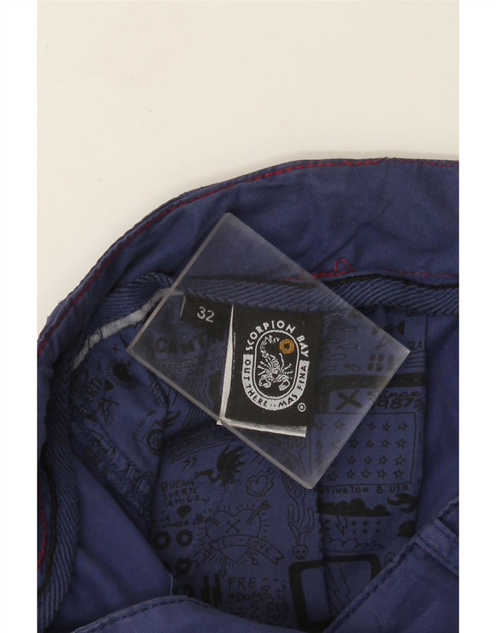 Scorpion Bay Mens Cargo Shorts W32 Medium Navy Blue Cotton