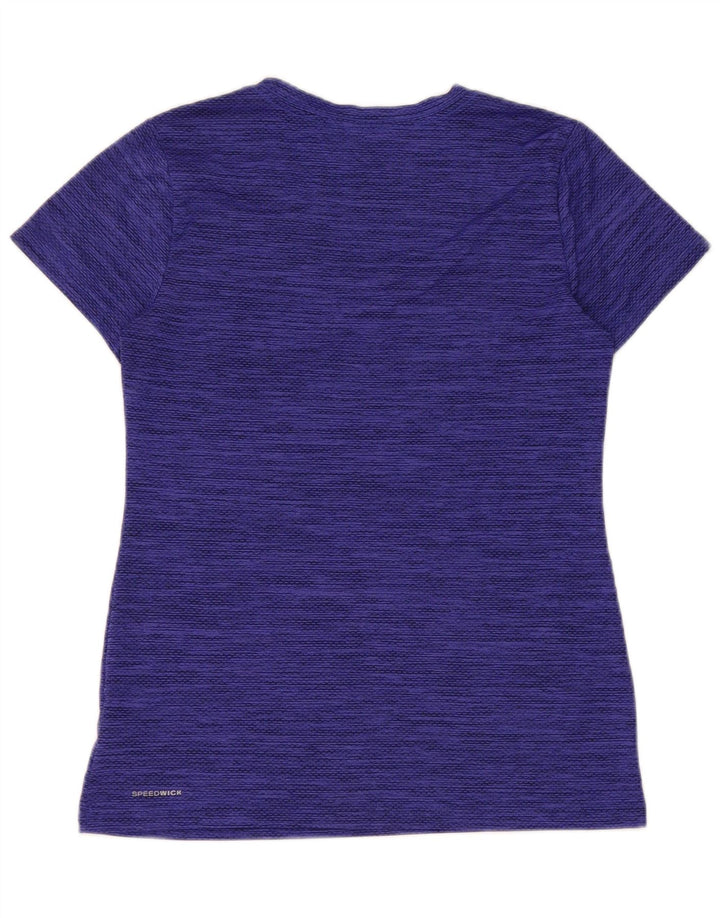 Reebok Womens Speedwick T-Shirt Top UK 10 Small Blue Flecked Polyester