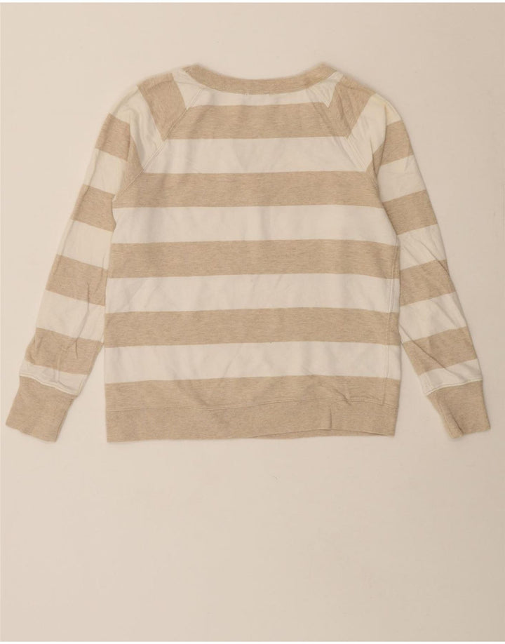 GAP Womens Sweatshirt Jumper UK 10 Small Beige Striped Cotton Vintage Gap and Second-Hand Gap from Messina Hembry 