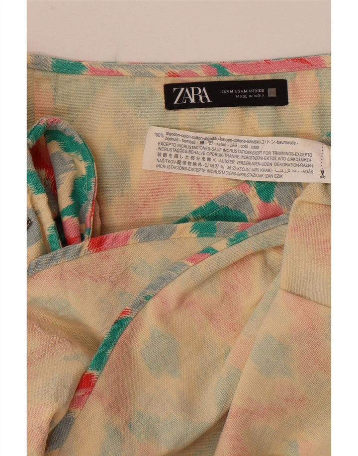 Zara Womens Wrap Skirt Medium W28 Multicoloured Geometric Cotton