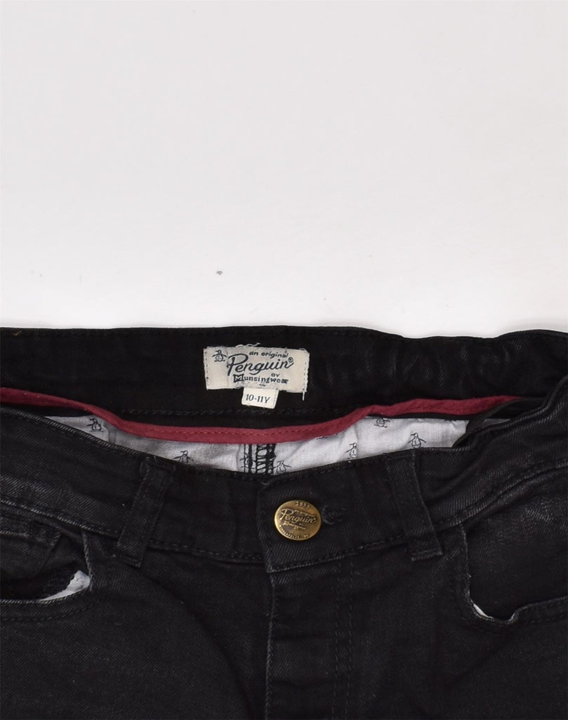 PENGUIN Boys Slim Jeans 10-11 Years W26 L26  Black Cotton | Vintage Penguin | Thrift | Second-Hand Penguin | Used Clothing | Messina Hembry 