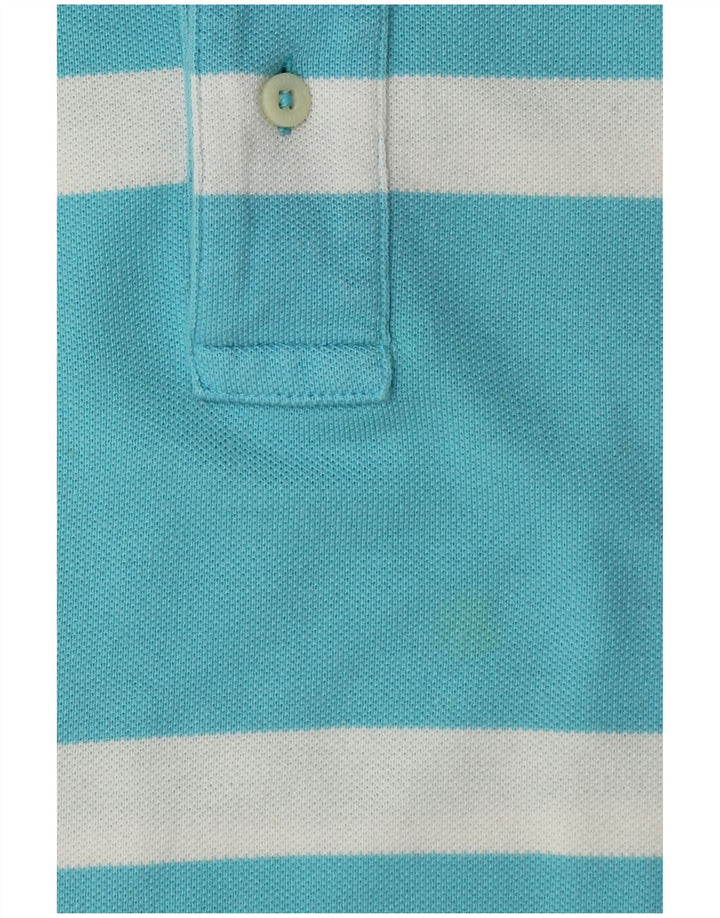 Tommy Hilfiger Mens Polo Shirt Large Blue Striped Cotton