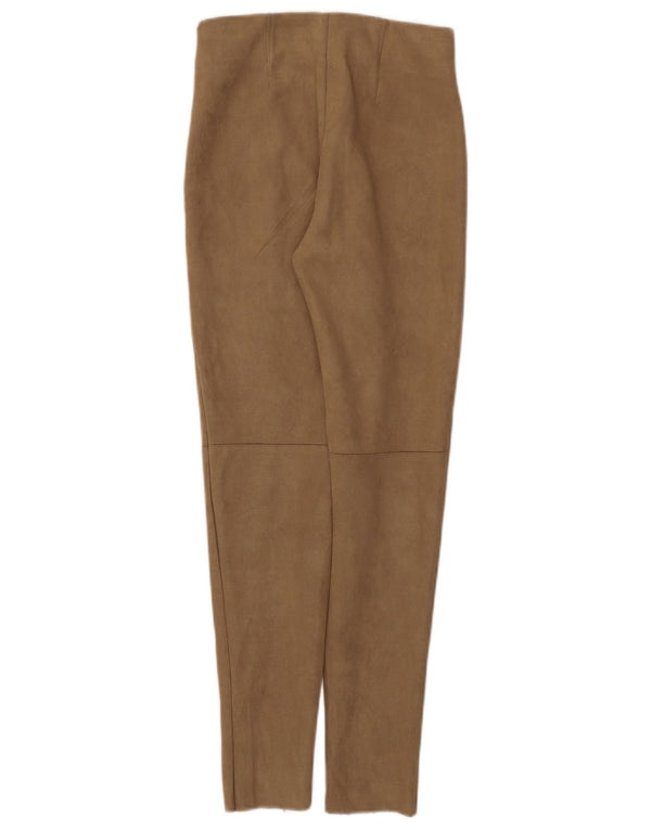 Zara Womens Skinny Casual Trousers XS W24 L27 Brown Polyester