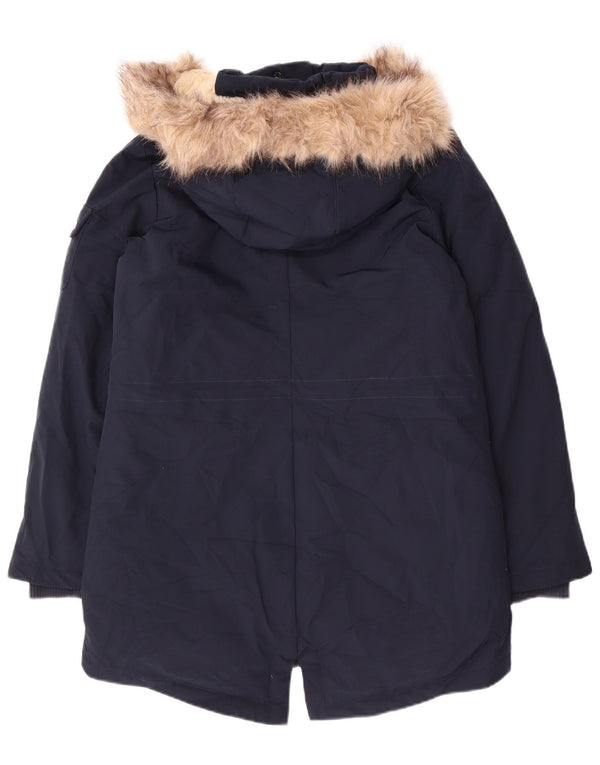 Ralph Lauren Womens Hooded Parka Jacket UK 10 Small Navy Blue Polyester