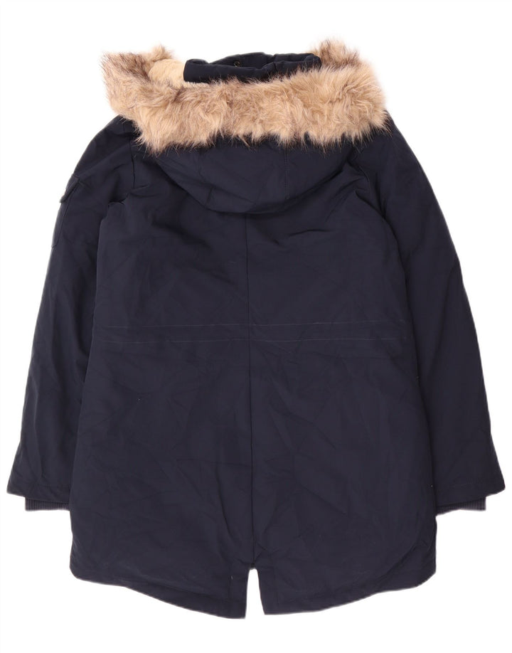 Ralph Lauren Womens Hooded Parka Jacket UK 10 Small Navy Blue Polyester