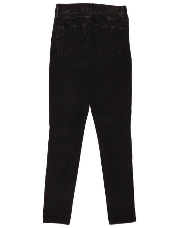 Levi's Womens 721 High Rise Skinny Jeans W27 L30 Black Cotton