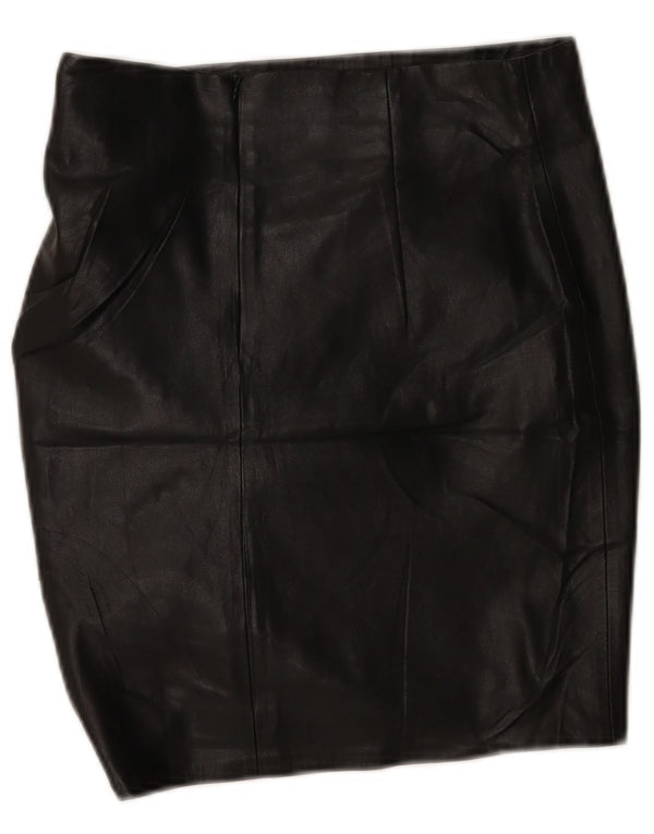 Zara Womens Faux Leather Pencil Skirt Small W26 Black