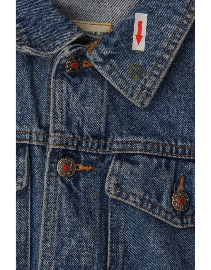 Fly Time Womens Crop Short Sleeve Denim Jacket IT 42 Medium Blue Cotton