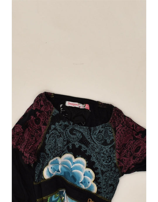 DESIGUAL Vestito a trapezio per bambina 9 10 anni Nero floreale Abbigliamento vintage e di seconda mano online Messina Hembry