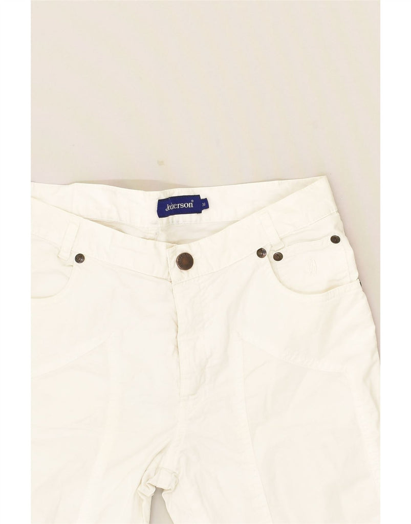 JECKERSON Womens Denim Bermuda Shorts W30 Medium White Cotton | Vintage Jeckerson | Thrift | Second-Hand Jeckerson | Used Clothing | Messina Hembry 