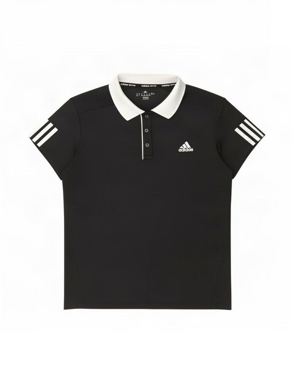 Adidas Womens Climacool Polo Shirt UK 16/18 Large Black Colourblock