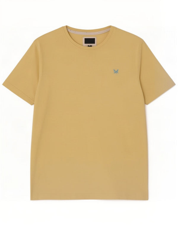 Crew Clothing Mens T-Shirt Top Large Yellow Cotton