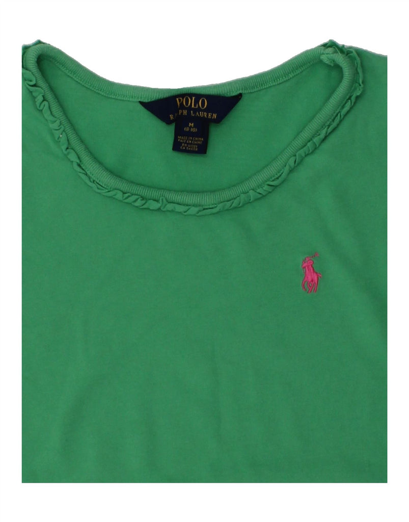 POLO RALPH LAUREN Girls T-Shirt Top 8-9 Years Medium Green Cotton | Vintage Polo Ralph Lauren | Thrift | Second-Hand Polo Ralph Lauren | Used Clothing | Messina Hembry 