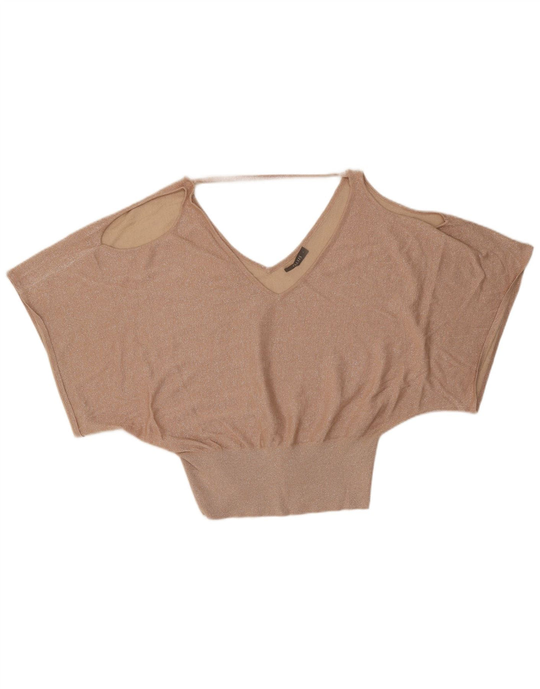 Oasis Womens Batwing Blouse Top UK 16 Large Gold Flecked Viscose Comics