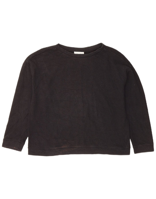 Zara Womens Sweatshirt Jumper UK 14 Medium Navy Blue Cotton