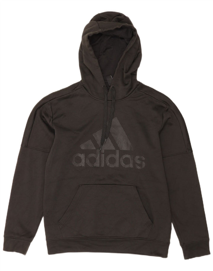 Adidas Mens Graphic Hoodie Jumper Medium Black Polyester