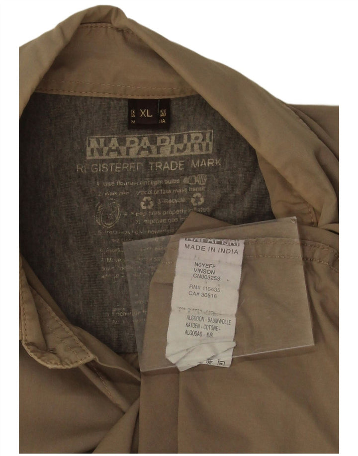 Napapijri Mens Graphic Shirt XL Khaki Cotton