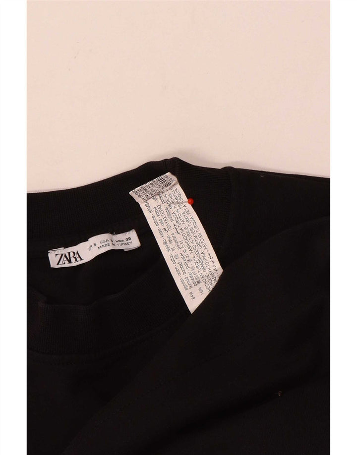 Zara Mens T-Shirt Top Small Black Cotton
