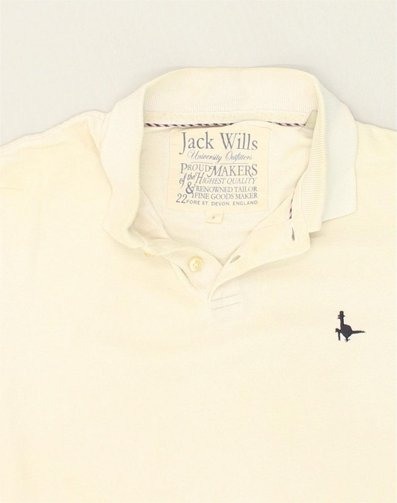 JACK WILLS Mens Polo Shirt Small Off White Cotton | Vintage Jack Wills | Thrift | Second-Hand Jack Wills | Used Clothing | Messina Hembry 