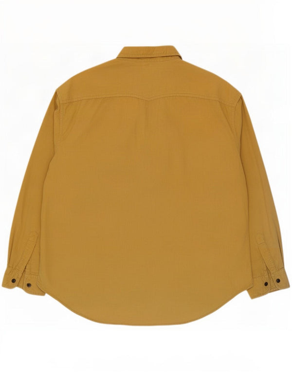 J&P Brothers Mens Corduroy Shirt 2XL Yellow Cotton