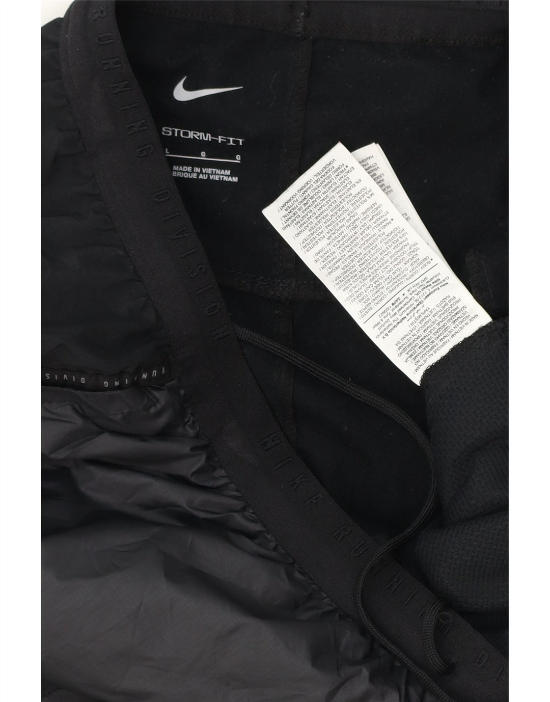NIKE Mens Storm-Fit Tracksuit Trousers Large  Black Colourblock Polyester