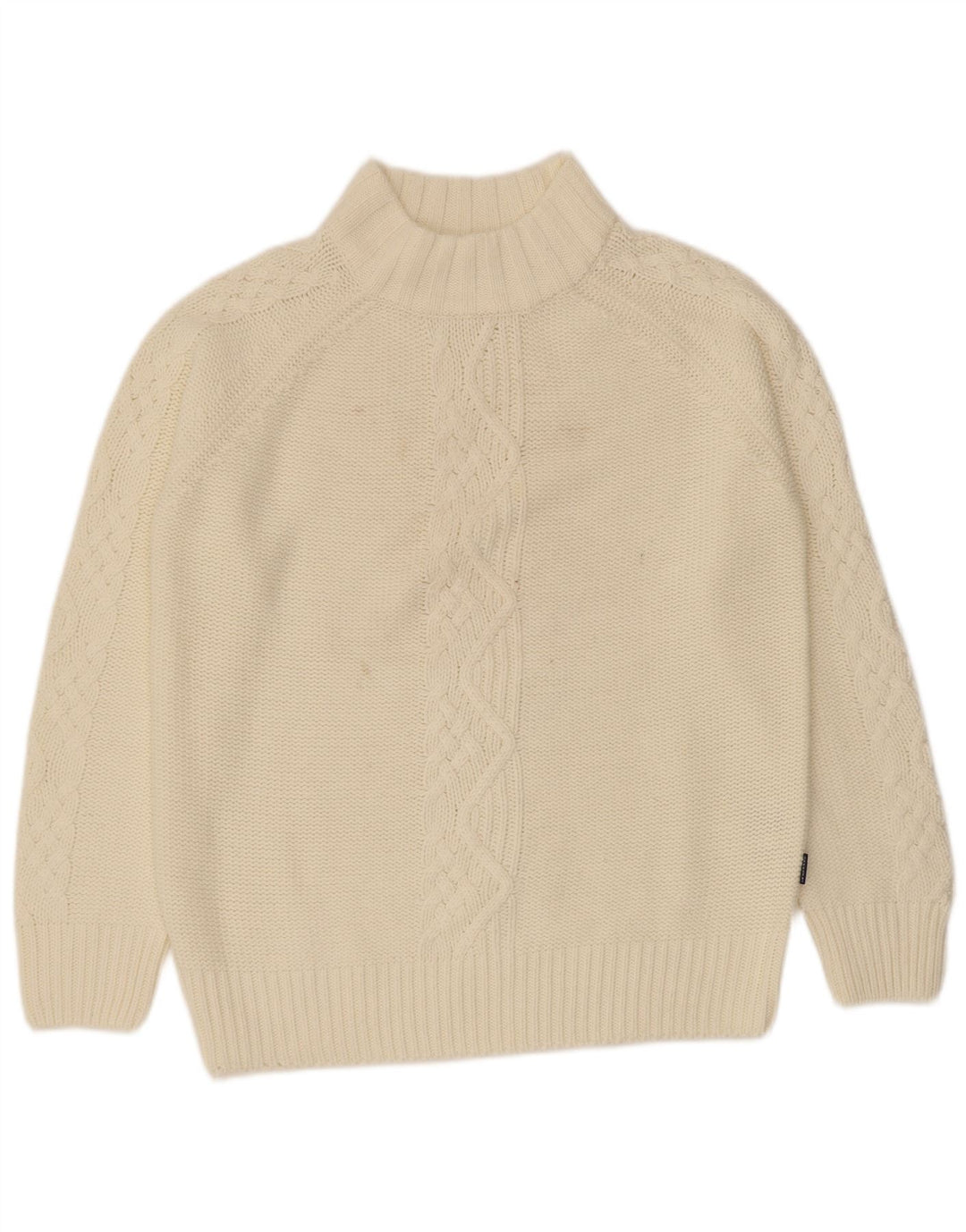 Carrera Womens Turtle Neck Jumper Sweater UK 14 Medium Off White Acrylic