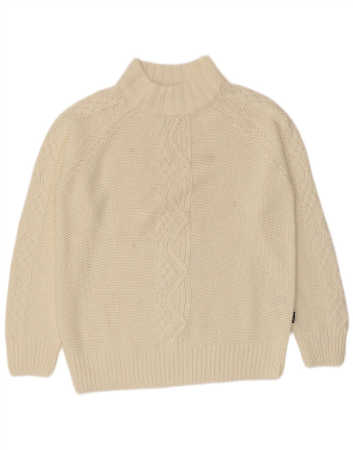 Carrera Womens Turtle Neck Jumper Sweater UK 14 Medium Off White Acrylic